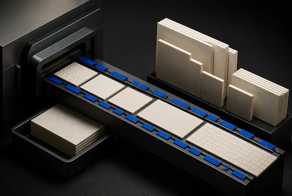 A modular creative production system aligned around a cobalt spine.